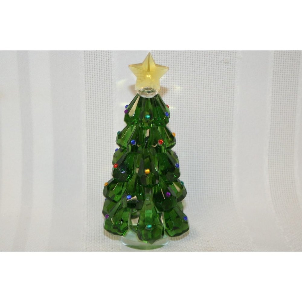 House of Treasure Glimmering Green Crystal Tree 5 1/2"